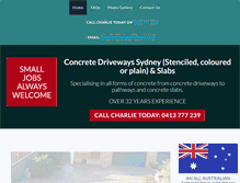 Tablet Screenshot of concretedrivewayssydney.com.au
